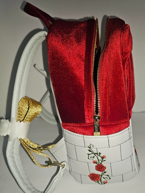 Loungefly Disney Beauty & The Beast Stained Glass & Red Velvet Backpack NWOT main image 14